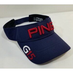 Ping G15 Navy Blue Golf Visor Hat Adjustable Strap Embroidered Logo